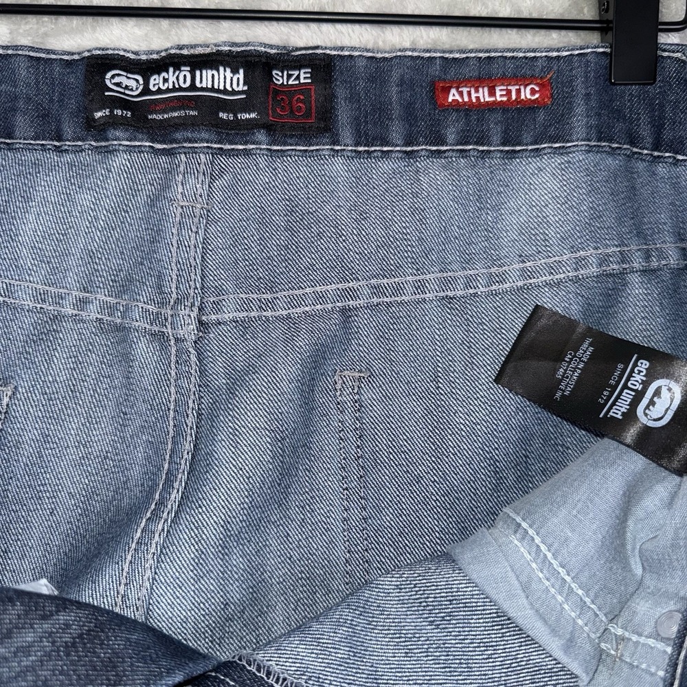 Ecko Unltd Jeans Loose Leg Athletic Fit Y2k Hip‎ Hop Denim Men's 36x32 - Picture 14 of 16